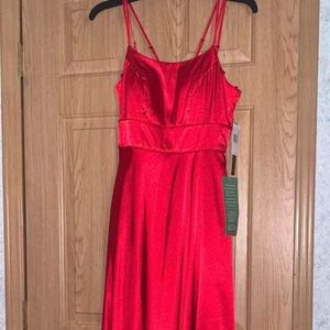 Red Satin Prom Dress